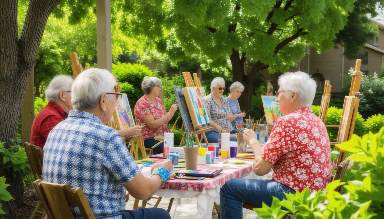 Art class in garden