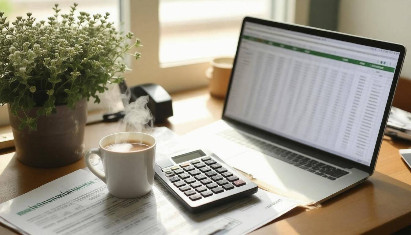Cozy tax planning setup